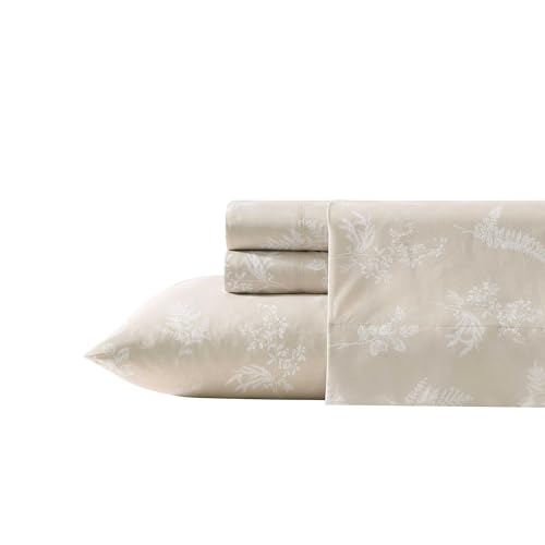 Wrangler - Sheet Set, Breathable & Wrinkle Resistant Bedding, Includes Matching Sham & Pillowcases, Casual Home Decor (Foliage Beige, Queen)