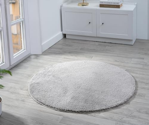 Rugs by Desire Comfy Washable Modern Living Room Rug Polyester Plain Indoor Area Rug with Low Pile - Anti-Slip Felt Backing SuperSoft Carpet Bedroom-Hallway, Dark Grey, 100xCRL cm