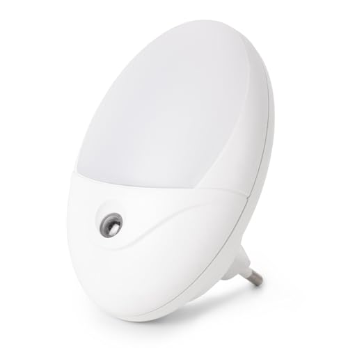 Entac Night Light, Oval, Warm White, White, 0.5W, with Twilight Sensor