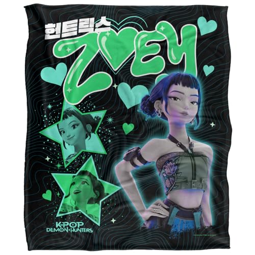 Kpop Demon Hunters Zoey Popstar Huntrix Silky Touch Super Soft Throw Blanket 152 X 127 Cm, White
