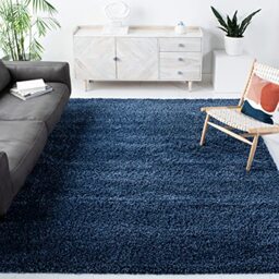 Safavieh Shaggy Indoor Woven Rectangle Area Rug, California Shag Collection, SG151, in Navy, 201 X 290 cm for Living Room, Bedroom or Any Indoor Space