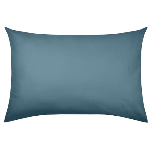 STOF - Pillowcase - Size 50 x 70 cm - 100% Organic Cotton - Quality - Oeko-Tex Certified - Colour Blue - Horizon Model - Bed Linen for Home - Soft and Comfortable