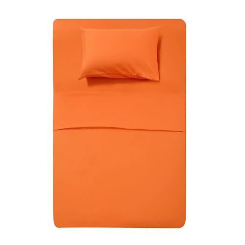 4 Piece Bed Sheet Set (Twin,Coral) 1 Flat Sheet,1 Fitted Sheet and 2 Pillow Cases,100% Super Soft Brushed Microfiber 1800 Luxury Bedding,Deep Pockets &Wrinkle,Fade Resistant by Homelike Collection