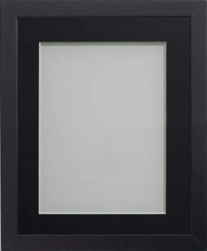Frame Company Allington Black Photo Frame with Black Mount, A4 for 9x6 inch, fitted with perspex