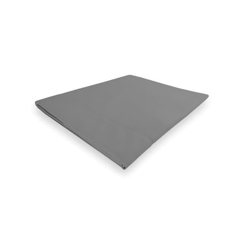Camille 216011 Cotton Percale Cotton Flat Sheet, Cotton, gray, 300x260 cm