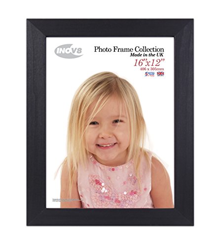 "Inov8 British Made Real Wood Picture/Photo Frame 16x12"" Inch(41x30cm) - Kayla 30mm Black"