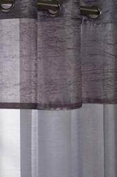 "Emma Barclay Elegance - Eyelet Voile Curtain Panel with Crushed Taffeta Border in Silver - Width 53 x Drop 54"" (135 x 137cm)"