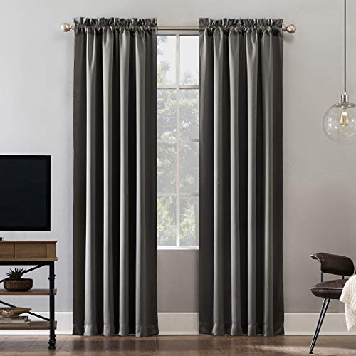 "Sun Zero Oslo Theater Grade Extreme Total Blackout Rod Pocket Curtain Panel, 52"" x 84"", Gray"