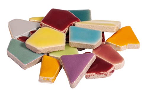 Rayher 14863990 Fun Ceramica Mosaic Mix, Polygonal, Rainbow, (Approx. 380 pcs), Box 500G