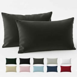 50 x 70 cm Reinforced Cotton Pillow Case - Anthracite - Tight Weave of 57 Thread Count - Pillow Case 50 x 70 cm - Oeko Tex Certified