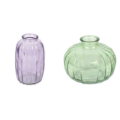 Talking Tables Lilac Glass Bud Vase for flowers, s & Talking Tables Green Glass Bud Vase for flowers, s Table Decor Bundle