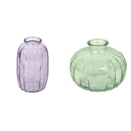 Talking Tables Lilac Glass Bud Vase for flowers, s & Talking Tables Green Glass Bud Vase for flowers, s Table Decor Bundle