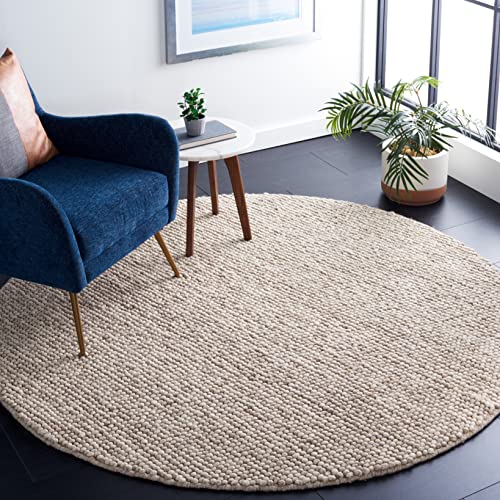 Safavieh Natural Fiber Rug for Living Room, Dining Room, Bedroom - Natural Fiber Collection, Short Pile, in Beige, 120 x 120 cm