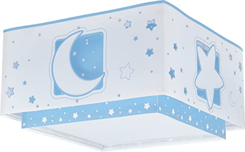 Dalber Ceiling Light for Children Moonlight Moon and Stars Blue Ceiling Light Children's Room