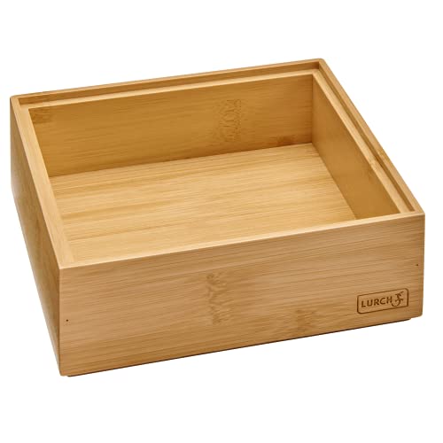 Lurch 10776 Organiser System Box Insert for Drawers and Storage Box Bamboo 14 x 14 cm