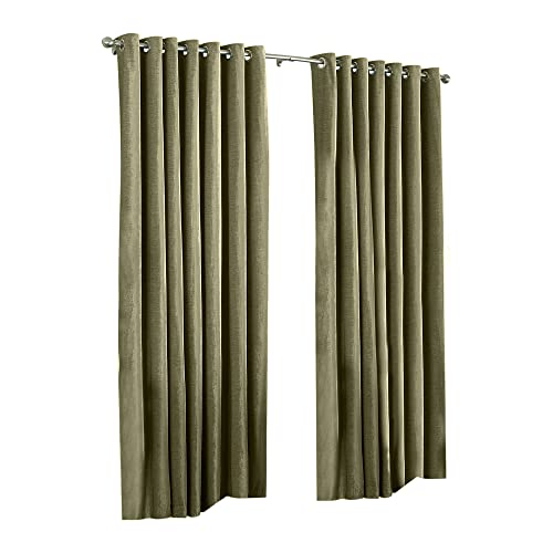 "Riva Paoletti ""Wellesley"" Eyelet Curtains, Mocha, 168 x 183 cm"