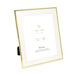 Isaac Jacobs 10x12 (Matted 8x10) Gold Metal Picture Frame, Classic Metal Photo Frame Made For Tabletop & Hanging Display, Home and Office Décor, Photo Gallery and Wall Art (10x12 (Matted 8x10), Gold)