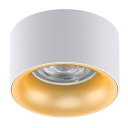 Maclean MCE457 Recessed Ceiling Light with GU5.3 MR16 Socket for LED and Halogen Bulbs up to 35 W 70 x 40 mm Round Aluminium (4 Pieces Without Bulbs, White) (White/Gold, 1 piece)