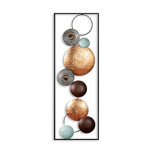 Hand-Painted Decorative Metal Wall Accessory, 32 x 90 x 4 cm, 100% Metal, Unique Colour Variations, Perfect for Home Decor & Art Lovers