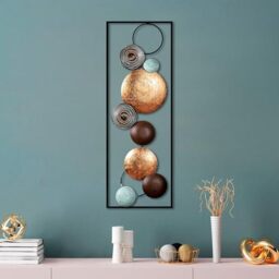 Hand-Painted Decorative Metal Wall Accessory, 32 x 90 x 4 cm, 100% Metal, Unique Colour Variations, Perfect for Home Decor & Art Lovers