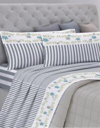 GEMITEX Cotton Bed Set, 100% Cotton, Breathable, Free of Harmful Substances, Certified Quality Standard 100 by OEKO-TEX Confidence in Textile, Single, G26/Grey, Designed in Italy