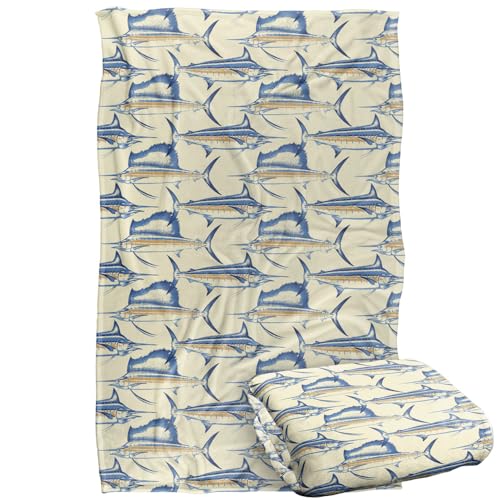 Jq Licensing Billfish Fishing Pattern 2 Silky Touch Super Soft Throw Blanket 91 x 147 Cm