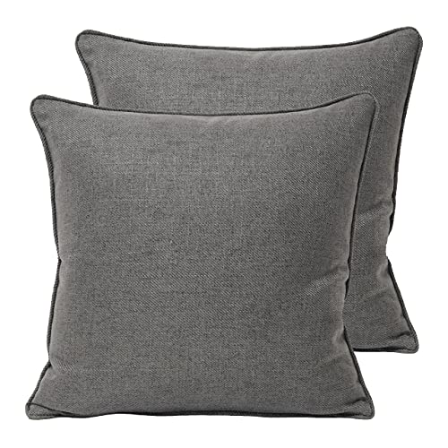 Paoletti Atlantic Polyester Filled Cushions (Twin Pack), Polyester, Grey