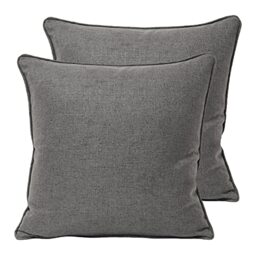 Paoletti Atlantic Polyester Filled Cushions (Twin Pack), Polyester, Grey