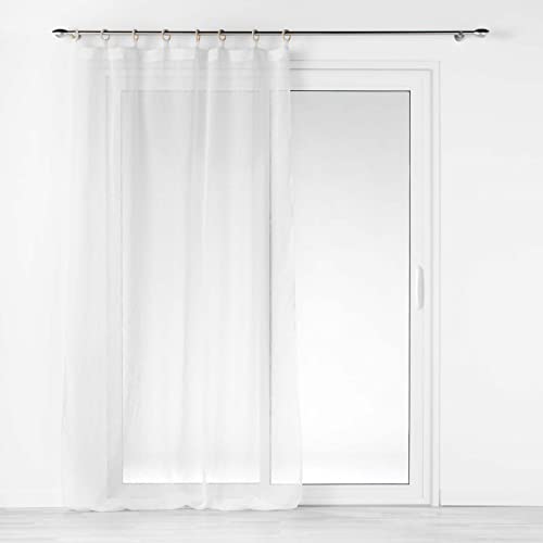 Douceur d'Intérieur, White Wooden Eyelet Curtain 140 x 240 cm