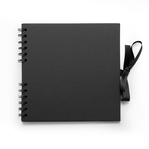 Hawksbill Black Scrapbook Photo Album 60 Pages 180gsm ??? 21cmx 21cm - Acid-Free, Premium Quality & Recyclable Scrapbook for Album Wedding Photos Souvenir & Memories