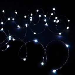 Mr Crimbo 100 Cool White Micro Lights Static Christmas LED String USB Powered with Copper Wire for Indoor Festive Xmas Parties Tree Plants Photo Frame Decoration Wedding Birthday Celebrations
