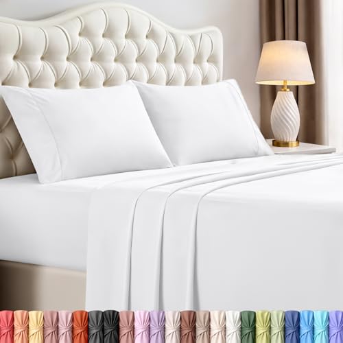Utopia Bedding Queen Bed Sheets Set - 4 Piece Bedding - Brushed Microfiber - Shrinkage and Fade Resistant - Easy Care (Queen, White)