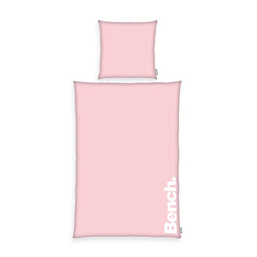 Bench bedding set, Pastel Colors, pillowcase approx. 80x80 cm, duvet cover approx. 135x200 cm, with a smooth branded zip, 100% cotton, color: pink/white, item no .: 4412602050