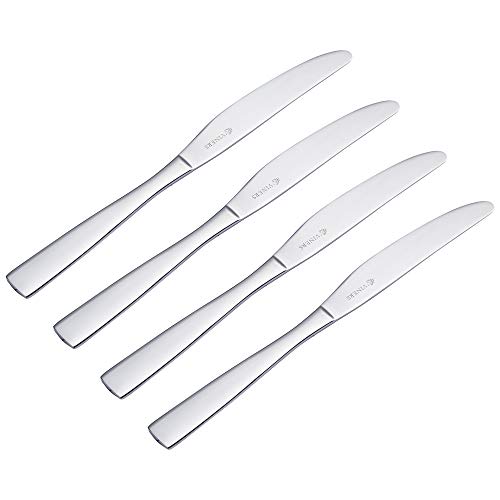Viners Everyday Purity Dinner Knives Set of 4 - Stainless Steel Cutlery - Mirror Polished Finish - Dishwasher Safe - Elegant Everyday Dining