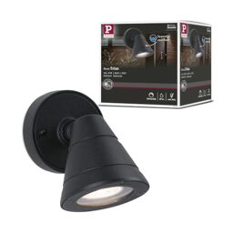 Paulmann 94734 LED Outdoor wall luminaire Trian seawater Resistant IP44 Round 100x125 mm max. 35W 230V Anthracite Aluminium lamp not Included GU10