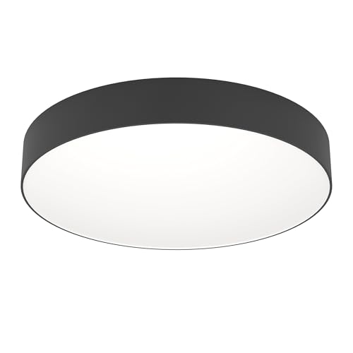 Eglo Connect.z Smart Home LED Ceiling Light Gallizzi-Z, Ø 49 cm, ZigBee, Matte, app and Voice Control Alexa, Warm to Cool White, RGB, dimmable Lighting, Black Flush Mount lamp