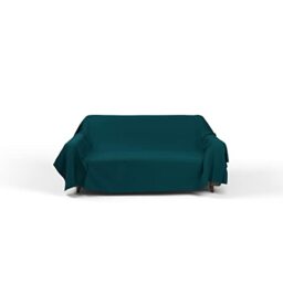 Italian Bed Linen Max Color Plain Plain Blanket 170 x 300 cm Petrol Green