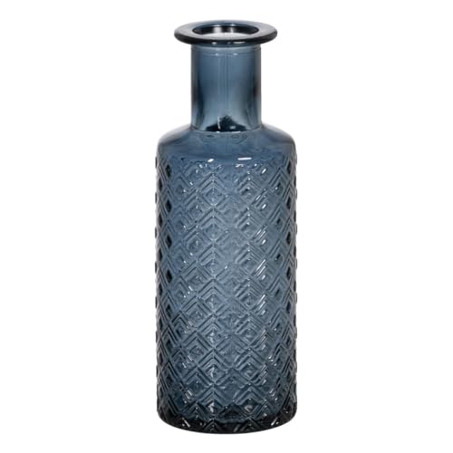 BigBuy Home We Care Vase Blue Recycled Glass 9 x 9 x 28 cm
