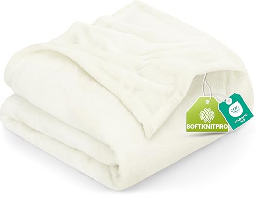 Utopia Bedding King Fleece Blanket 259x228cm 300GSM – Extra Large Soft Fluffy Versatile Luxury Decorative Throws For Sofa, Bed & Settees – Warm Breathable Cosy Gift For Men & Women, Ivory