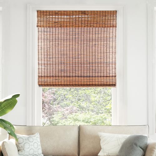 "CHICOLOGY Bamboo Blinds, Bamboo Shades, Roman Shades for Windows, Roman Window Shades, Window Shades for Home, Bamboo Shades for Patio, Blinds & Shades, Window Shade, 31""W X 64""H, Beaver"