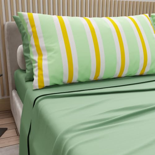 PETTI Artigiani Italiani - Cotton Bed Sheet Set with Pillowcases in Digital Print 08 Mille Stripes - Single - Made with Love in Italy since 1968