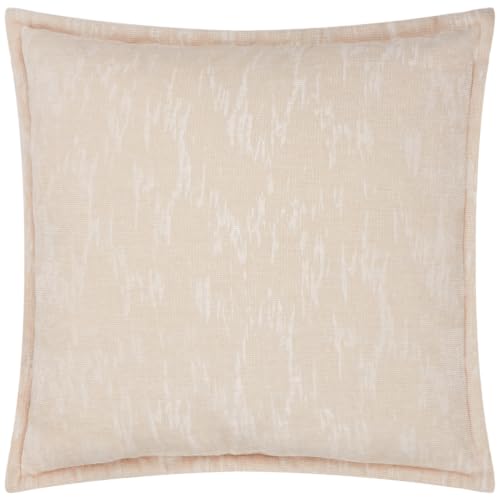 Paoletti Aurelio Polyester Filled Cushion (Ivory - 45x45cm) - Timeless Woven Chenille Jacquard Oxford Border Rich Texture Decorative Pillow