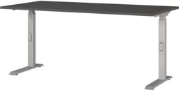Germania Desk 7911-640, in graphite/silver, me. height-adjustable, 160 x 91 x 80 cm (WxHxD)