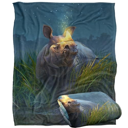 Jq Licensing - Jlo Rhino Glowing Horn Silky Touch Super Soft Throw Blanket 152 X 127 Cm