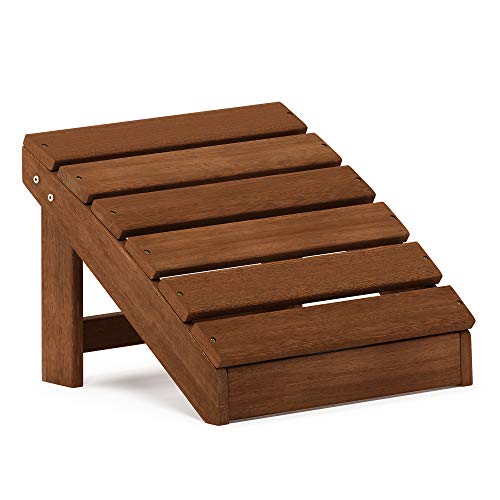 Furinno TIOMAN Outdoor Footstool, Small Adirondack Foot stool, Vanity Stool, in Teak Oil, for Patio, Garden, Porch, Natural