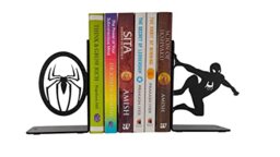 HeavenlyKraft Superhero Decorative Metal Bookends,Metal Bookends, Non Skid Book Ends, Book Stopper for Home/Office Decor/Shelves, 7 X 5.5 X 4 inch per Piece