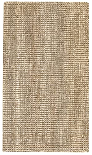 HAMID - Natural Colour Jute Rug, Area Rug, 100% Jute Fibre Handmade, Braided Rug for Home, Living Room, Floor Carpet (170x120cm)