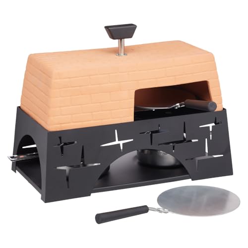 Artes?? Table Top Pizza Oven in Gift Box, For Mini Pizzas and Garlic Breads, 27 x 15 x 22cm, Terracotta and Metal