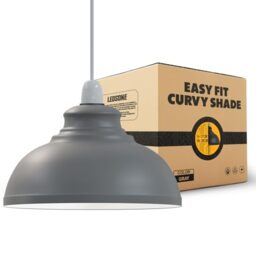 LEDSone Ceiling Light Shade, Vintage Metal 29cm Curvy Shaped Lamp Shades Easy fit Ceiling Pendant Lightshade for Living Rooms bedrooms Living Room Kitchen Dining Room Cafe Restaurant (Grey)