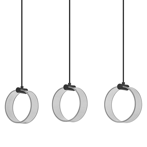OSRAM Decor Circle Decorative Pendant Light, 3-Bulb, LN, 20W, 1300lm, 3000K/4200K/6500K, Warm White/Cool White/Daylight, Click-CCT Switch, IP20, Plastic, Black, LED not Replaceable